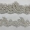 1 Yard Delicate Beaded and Corded Floral Lace Trim Embroidered on Soft Polyester Mesh for Dresses 2 Inch Width